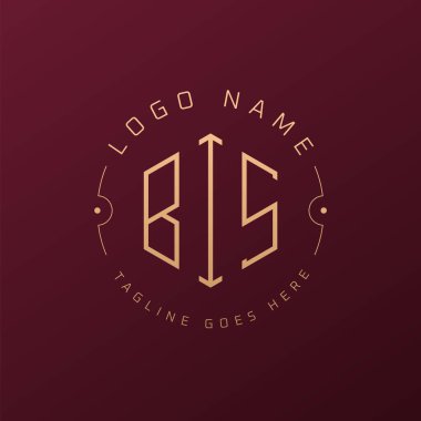 Lüks BIS Logo Tasarımı, Zarif Harf BIS Monogram Logosu. Minimalist Çokgen BIS Logo Tasarım Şablonu
