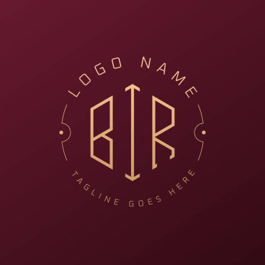Lüks BIR Logo Tasarımı, Zarif Harf BIR Monogram Logosu. Minimalist Çokgen BIR Logo Tasarım Şablonu