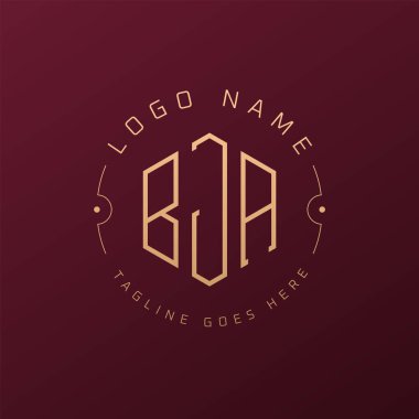 Lüks BJA Logo Tasarımı, Zarif Harf BJA Monogram Logosu. Minimalist Çokgen BJA Logo Tasarım Şablonu