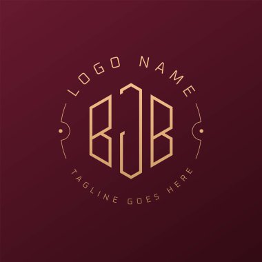 Lüks BJB Logo Tasarımı, Zarif Harf BJB Monogram Logosu. Minimalist Çokgen BJB Logo Tasarım Şablonu