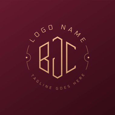 Lüks BJC Logo Tasarımı, Zarif Harf BJC Monogram Logosu. Minimalist Çokgen BJC Logo Tasarım Şablonu