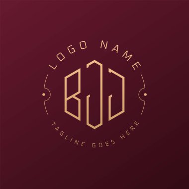 Lüks BJJ Logo Tasarımı, Zarif Harf BJJ Monogram Logosu. Minimalist Çokgen BJJ Logo Tasarım Şablonu