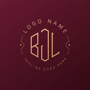Lüks BJL Logo Tasarımı, Zarif Harf BJL Monogram Logosu. Minimalist Çokgen BJL Logo Tasarım Şablonu