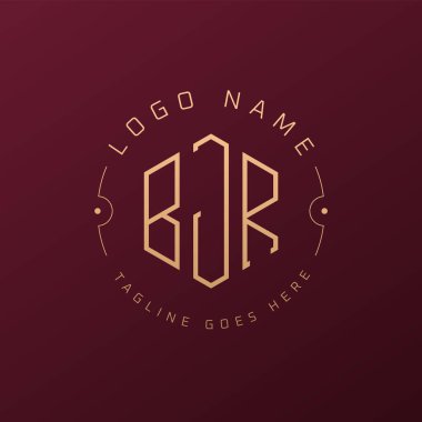 Lüks BJR Logo Tasarımı, Zarif Harf BJR Monogram Logosu. Minimalist Çokgen BJR Logo Tasarım Şablonu
