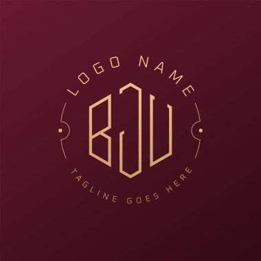 Luxury BJU Logo Design, Elegant Letter BJU Monogram Logo. Minimalist Polygon BJU Logo Design Template clipart