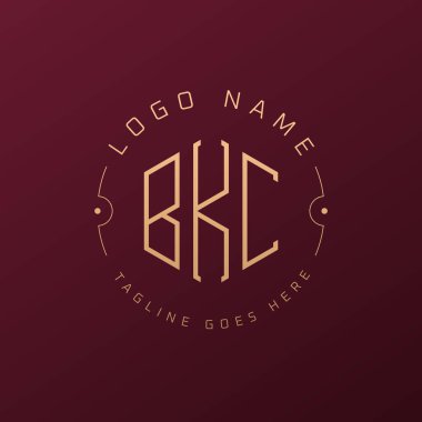 Luxury BKC Logo Design, Elegant Letter BKC Monogram Logo. Minimalist Polygon BKC Logo Design Template clipart