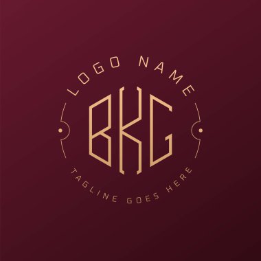 Lüks BKG Logo Tasarımı, Zarif Harf BKG Monogram Logosu. Minimalist Çokgen BKG Logo Tasarım Şablonu