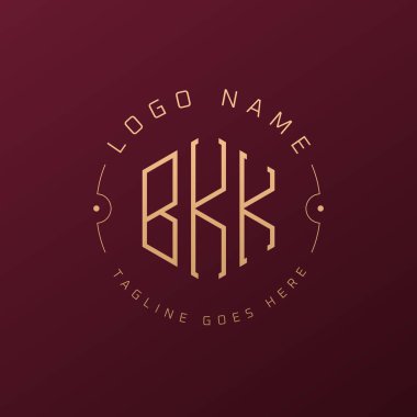 Lüks BKK Logo Tasarımı, Zarif Harf BKK Monogram Logosu. Minimalist Çokgen BKK Logo Tasarım Şablonu