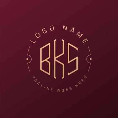 Lüks BKS Logo Tasarımı, Zarif Harf BKS Monogram Logosu. Minimalist Çokgen BKS Logo Tasarım Şablonu