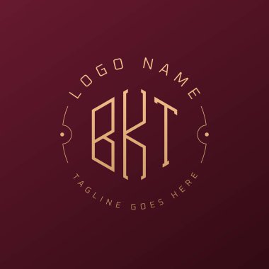 Lüks BKT Logo Tasarımı, Zarif Harf BKT Monogram Logosu. Minimalist Çokgen BKT Logo Tasarım Şablonu