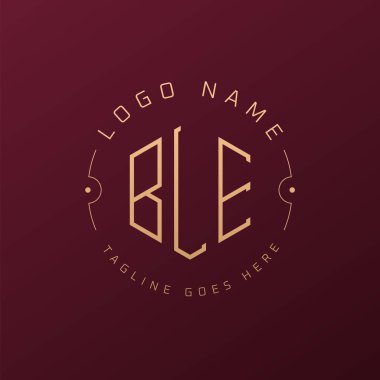 Lüks BLE Logo Tasarımı, Zarif Harf BLE Monogram Logosu. Minimalist Çokgen BLE Logo Tasarım Şablonu