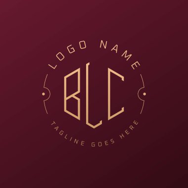 Lüks BLC Logo Tasarımı, Zarif Harf BLC Monogram Logosu. Minimalist Çokgen BLC Logo Tasarım Şablonu