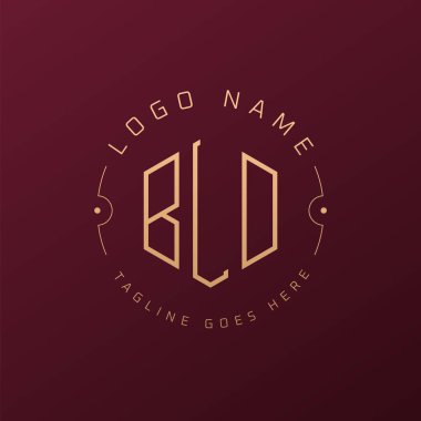 Lüks BLD Logo Tasarımı, Zarif Harf BLD Monogram Logosu. Minimalist Çokgen BLD Logo Tasarım Şablonu