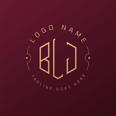 Lüks BLJ Logo Tasarımı, Zarif Harf BLJ Monogram Logosu. Minimalist Çokgen BLJ Logo Tasarım Şablonu
