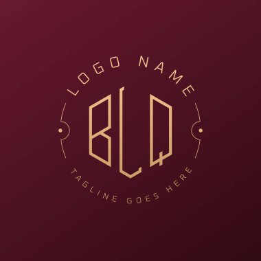 Lüks BLQ Logo Tasarımı, Zarif Harf BLQ Monogram Logosu. Minimalist Çokgen BLQ Logo Tasarım Şablonu