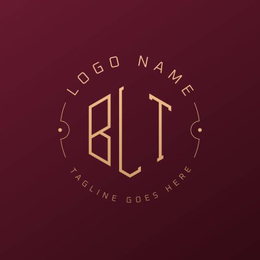 Lüks BLT Logo Tasarımı, Zarif Harf BLT Monogram Logosu. Minimalist Çokgen BLT Logo Tasarım Şablonu