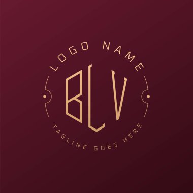 Luxury BLV Logo Design, Elegant Letter BLV Monogram Logo. Minimalist Polygon BLV Logo Design Template clipart