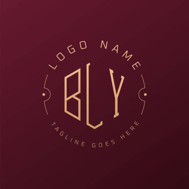 Lüks BLY Logo Tasarımı, Zarif Harf BLY Monogram Logosu. Minimalist Çokgen BLY Logo Tasarım Şablonu