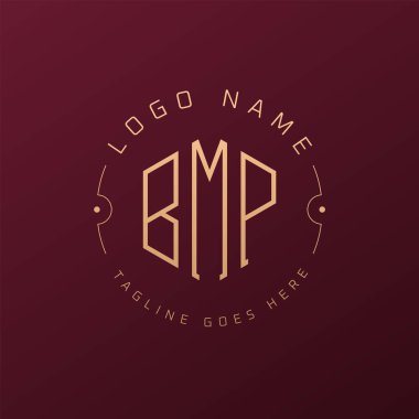 Lüks BMP Logo Tasarımı, Zarif Harf BMP Monogram Logosu. Minimalist Çokgen BMP Logo Tasarım Şablonu
