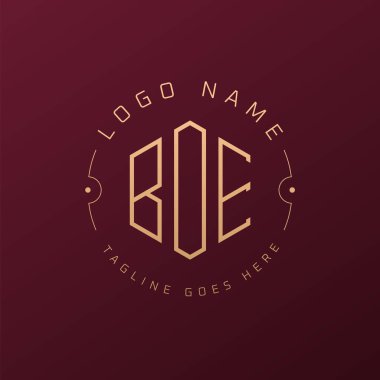 Lüks BOE Logo Tasarımı, Zarif Harf BOE Monogram Logosu. Minimalist Çokgen BOE Logo Tasarım Şablonu