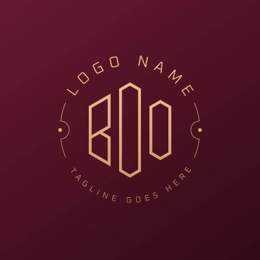 Lüks BOO Logo Tasarımı, Zarif Harf BOO Monogram Logosu. Minimalist Çokgen BOO Logo Tasarım Şablonu
