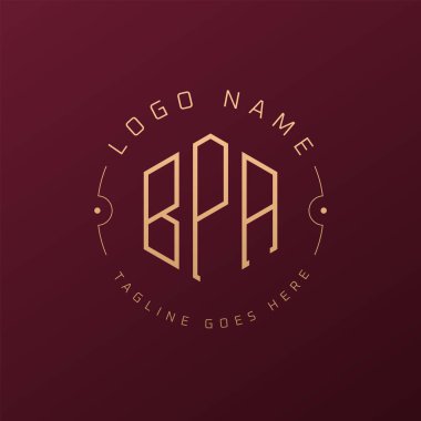 Lüks BPA Logo Tasarımı, Zarif Harf BPA Monogram Logosu. Minimalist Çokgen BPA Logo Tasarım Şablonu