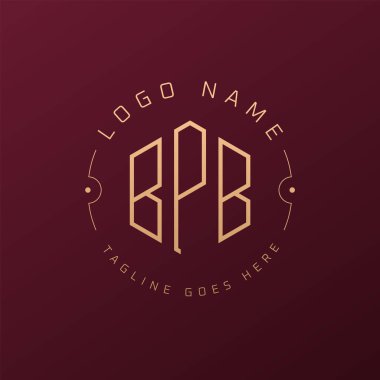 Lüks BPB Logo Tasarımı, Zarif Harf BPB Monogram Logosu. Minimalist Çokgen BPB Logo Tasarım Şablonu