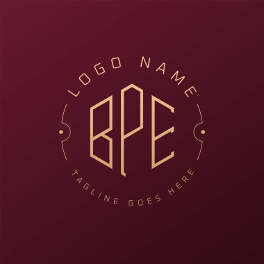 Lüks BPE Logo Tasarımı, Zarif Harf BPE Monogram Logosu. Minimalist Çokgen BPE Logo Tasarım Şablonu