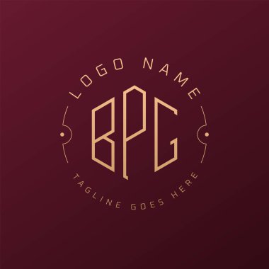 Lüks BPG Logo Tasarımı, Zarif Harf BPG Monogram Logosu. Minimalist Çokgen BPG Logo Tasarım Şablonu