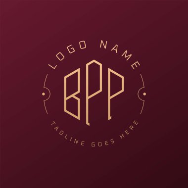 Lüks BPP Logo Tasarımı, Zarif Harf BPP Monogram Logosu. Minimalist Çokgen BPP Logo Tasarım Şablonu