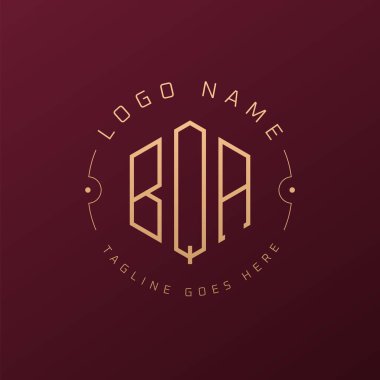 Lüks BQA Logo Tasarımı, Zarif Harf BQA Monogram Logosu. Minimalist Çokgen BQA Logo Tasarım Şablonu