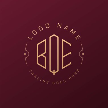 Lüks BQE Logo Tasarımı, Zarif Harf BQE Monogram Logosu. Minimalist Çokgen BQE Logo Tasarım Şablonu