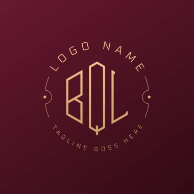 Lüks BQL Logo Tasarımı, Zarif Harf BQL Monogram Logosu. Minimalist Çokgen BQL Logo Tasarım Şablonu