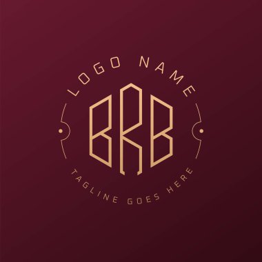 Lüks BRB Logo Tasarımı, Zarif Harf BRB Monogram Logosu. Minimalist Çokgen BRB Logo Tasarım Şablonu