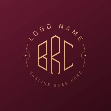 Lüks BRC Logo Tasarımı, Zarif Harf BRC Monogram Logosu. Minimalist Çokgen BRC Logo Tasarım Şablonu