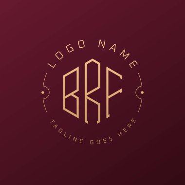 Lüks BRF Logo Tasarımı, Zarif Harf BRF Monogram Logosu. Minimalist Çokgen BRF Logo Tasarımı Şablonu