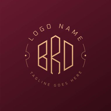 Lüks BRD Logo Tasarımı, Zarif Harf BRD Monogram Logosu. Minimalist Çokgen BRD Logo Tasarım Şablonu