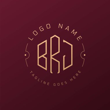 Lüks BRJ Logo Tasarımı, Zarif Harf BRJ Monogram Logosu. Minimalist Çokgen BRJ Logo Tasarım Şablonu