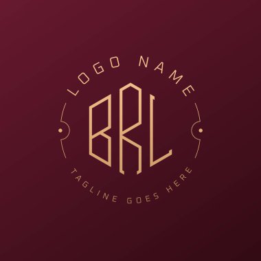 Lüks BRL Logo Tasarımı, Zarif Harf BRL Monogram Logosu. Minimalist Çokgen BRL Logo Tasarım Şablonu