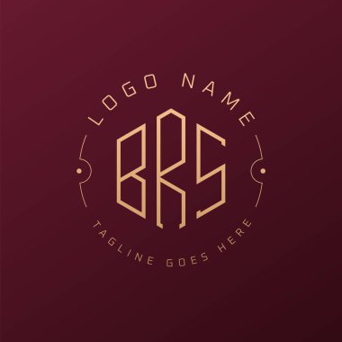 Lüks BRS Logo Tasarımı, Zarif Harf BRS Monogram Logosu. Minimalist Çokgen BRS Logo Tasarım Şablonu
