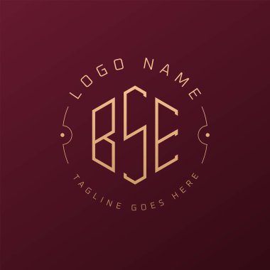 Lüks BSE Logo Tasarımı, Zarif Harf BSE Monogram Logosu. Minimalist Çokgen BSE Logo Tasarım Şablonu