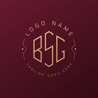 Lüks BSG Logo Tasarımı, Zarif Harf BSG Monogram Logosu. Minimalist Çokgen BSG Logo Tasarım Şablonu