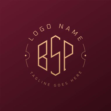 Lüks BSP Logo Tasarımı, Zarif Harf BSP Monogram Logosu. Minimalist Çokgen BSP Logo Tasarım Şablonu