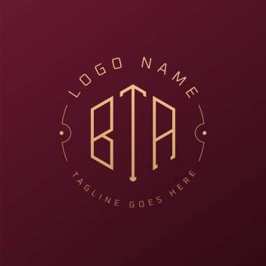 Lüks BTA Logo Tasarımı, Zarif Harf BTA Monogram Logosu. Minimalist Çokgen BTA Logo Tasarım Şablonu