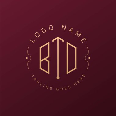 Lüks BTD Logo Tasarımı, Zarif Harf BTD Monogram Logosu. Minimalist Çokgen BTD Logo Tasarım Şablonu