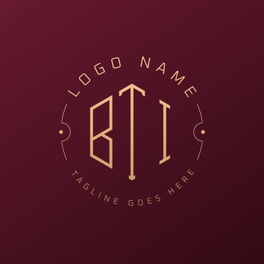 Lüks BTI Logo Tasarımı, Zarif Harf BTI Monogram Logosu. Minimalist Çokgen BTI Logo Tasarım Şablonu