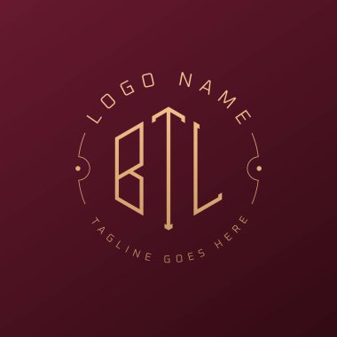 Lüks BTL Logo Tasarımı, Zarif Harf BTL Monogram Logosu. Minimalist Çokgen BTL Logo Tasarım Şablonu