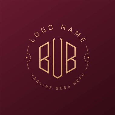 Lüks BuB Logo Tasarımı, Zarif Harf BuB Monogram Logosu. Minimalist Polygon BUB Logo Tasarım Şablonu