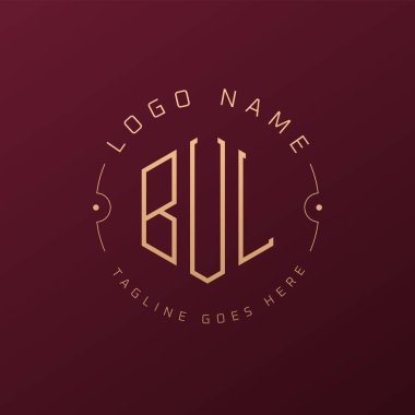 Lüks BUL Logo Tasarımı, Zarif Harf Bülteni Monogram Logosu. Minimalist Çokgen BulL Logo Tasarım Şablonu