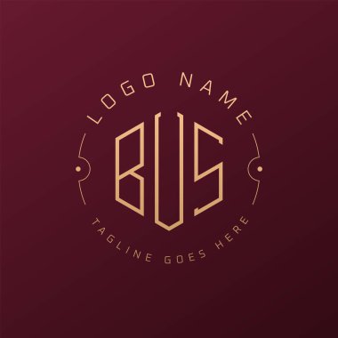 Lüks Otobüs Logosu Tasarımı, Zarif Posta Otobüsü Monogram Logosu. Minimalist Çokgen Otobüs Logo Tasarımı Şablonu